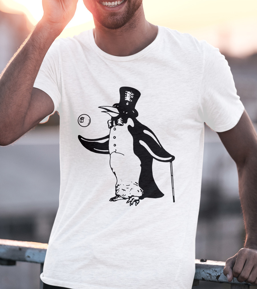 Penguin With Top Hat And Cane Flm T-Shirt