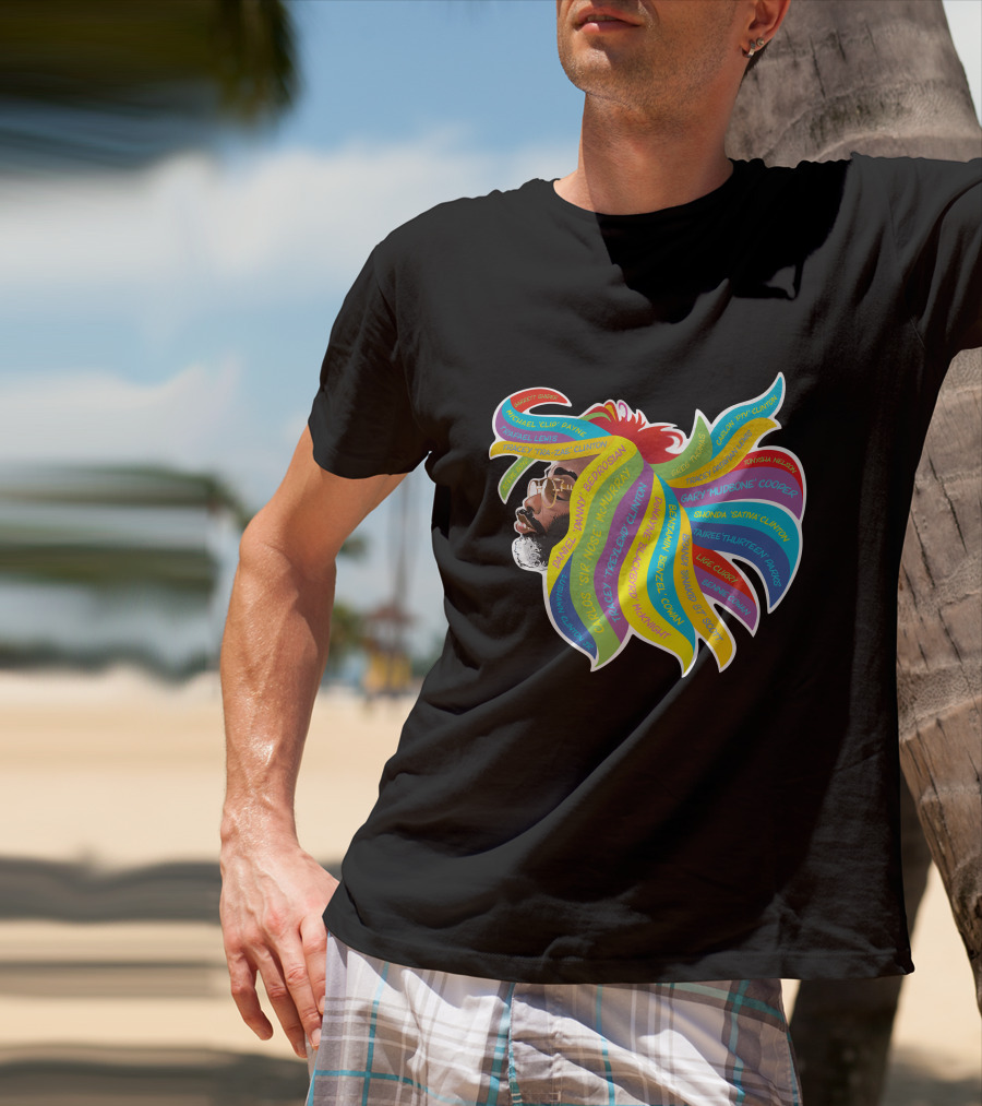 Psychedelic Funk Portrait With Bootsy Collins Dr. Funkenstein References In Vibrant Afro  Colors T-Shirt
