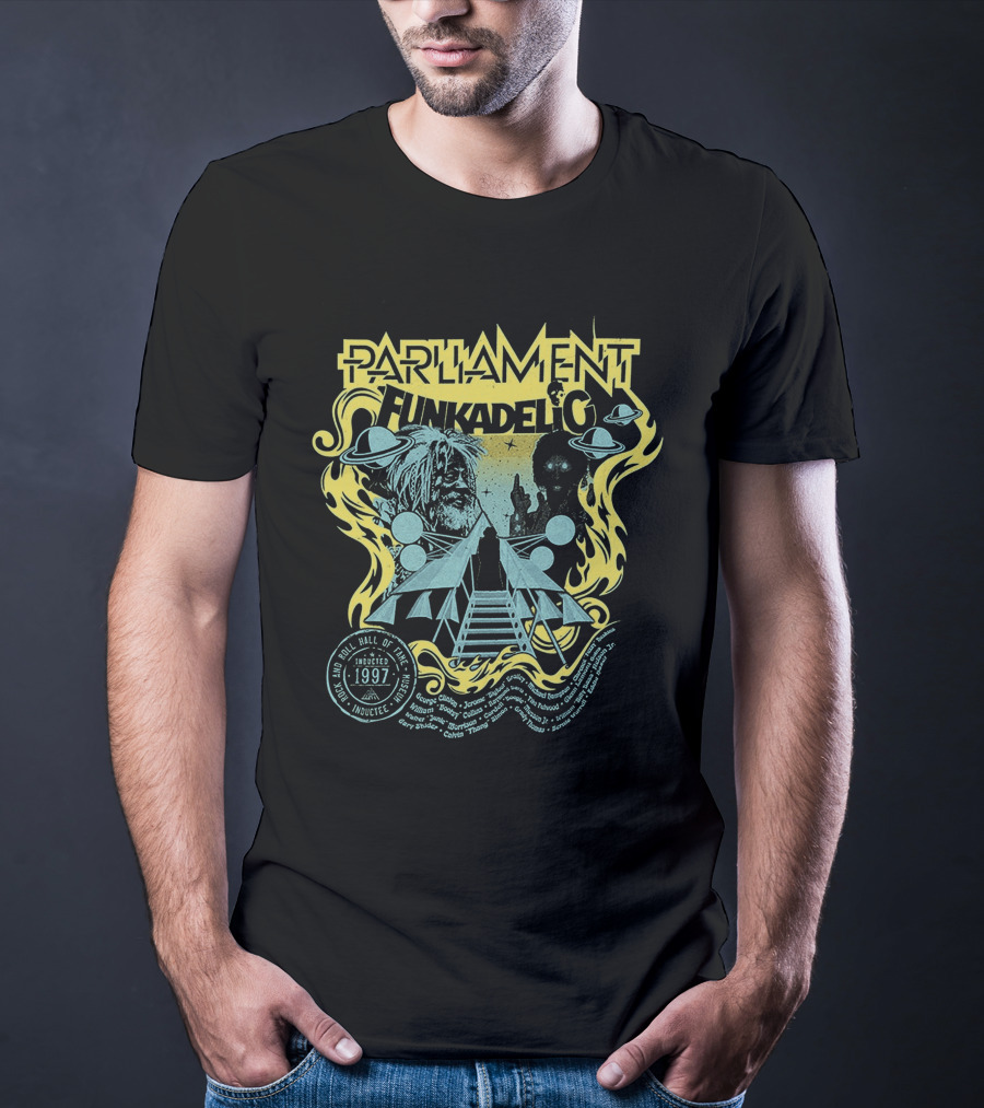 Parliament Funkadelic Rock And Roll Hall Of Fame Inductee 1997 Space Themed T-Shirt