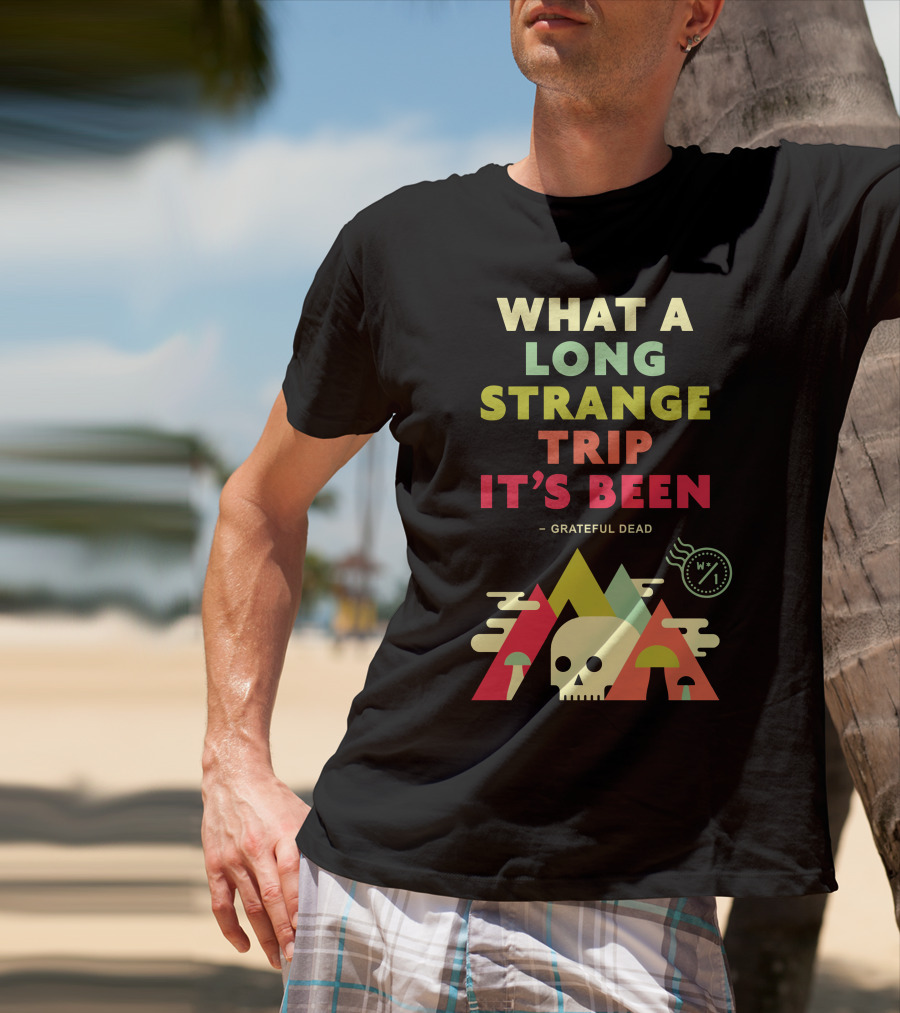 What A Long Strange Trip It's Been Grateful Dead Mountains And Skull T-Shirt