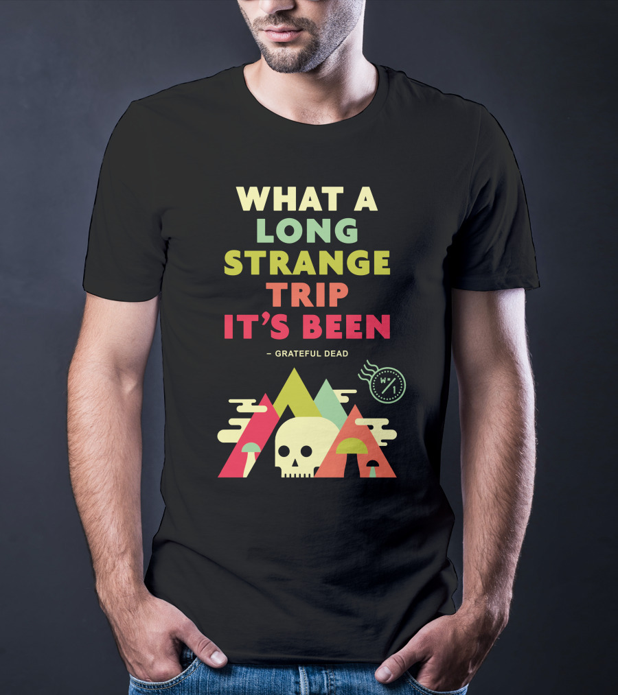 What A Long Strange Trip It's Been Grateful Dead Mountains And Skull T-Shirt