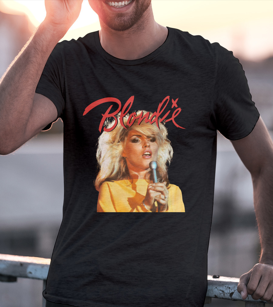 Blondie Vintage Style Concert Photo With Bold Name T-Shirt