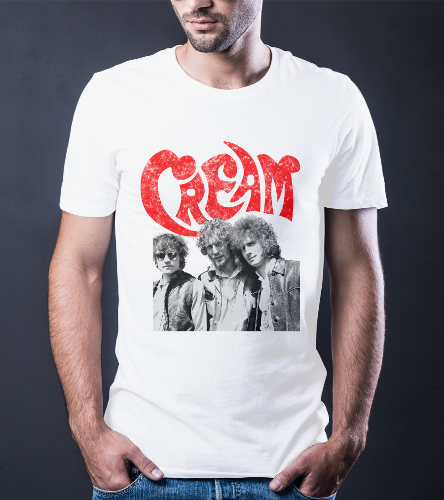 Cream Band Vintage Photo With Red T-Shirt