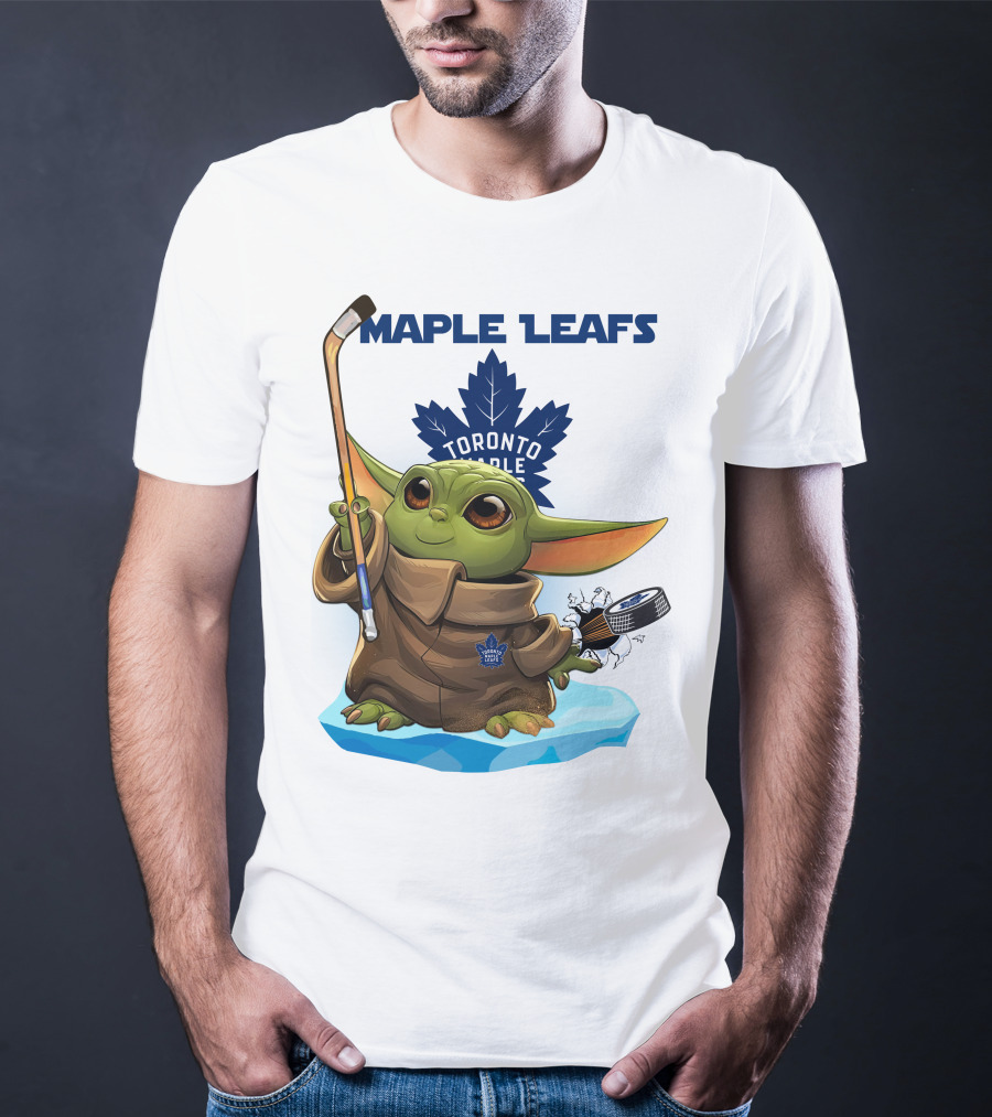 Baby Yoda Toronto Maple Leafs Hockey Fan T-Shirt