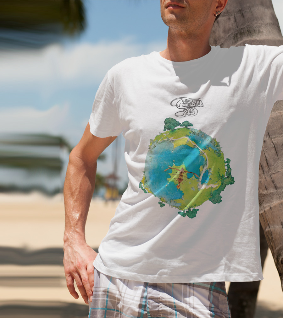Yes Fragile Artwork Round Earth Concept T-Shirt