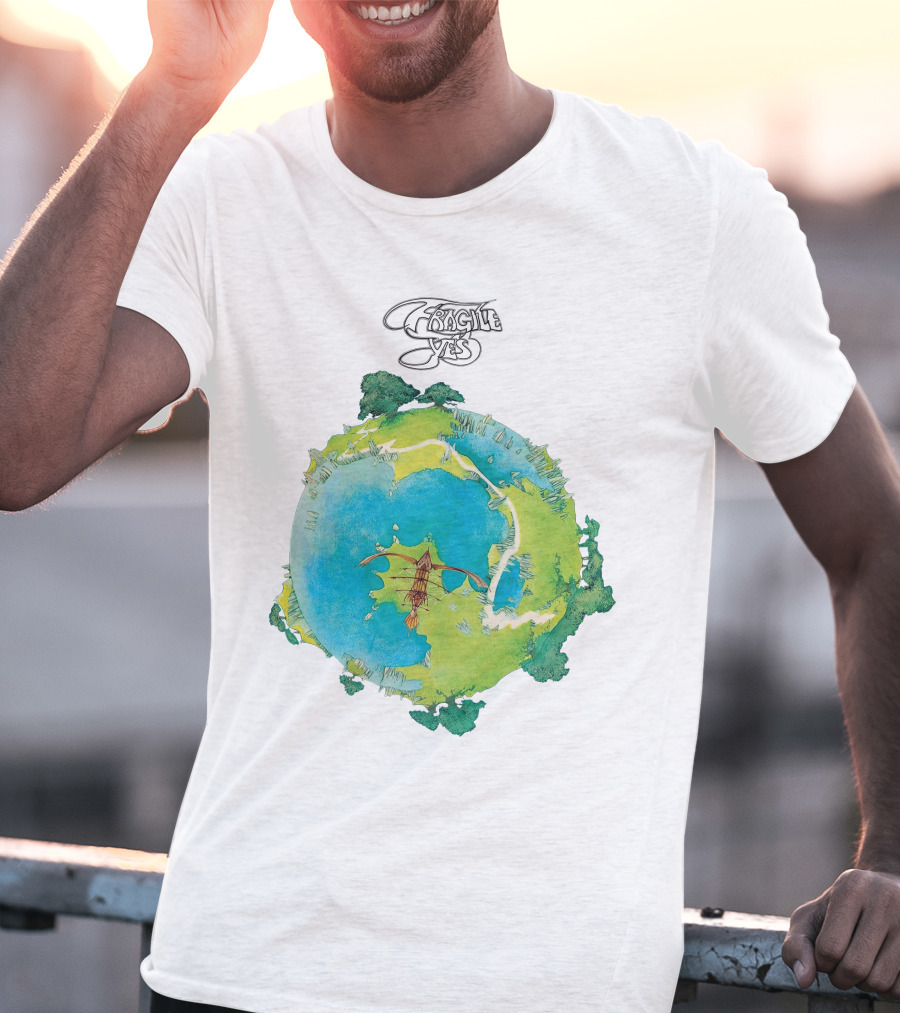 Yes Fragile Artwork Round Earth Concept T-Shirt