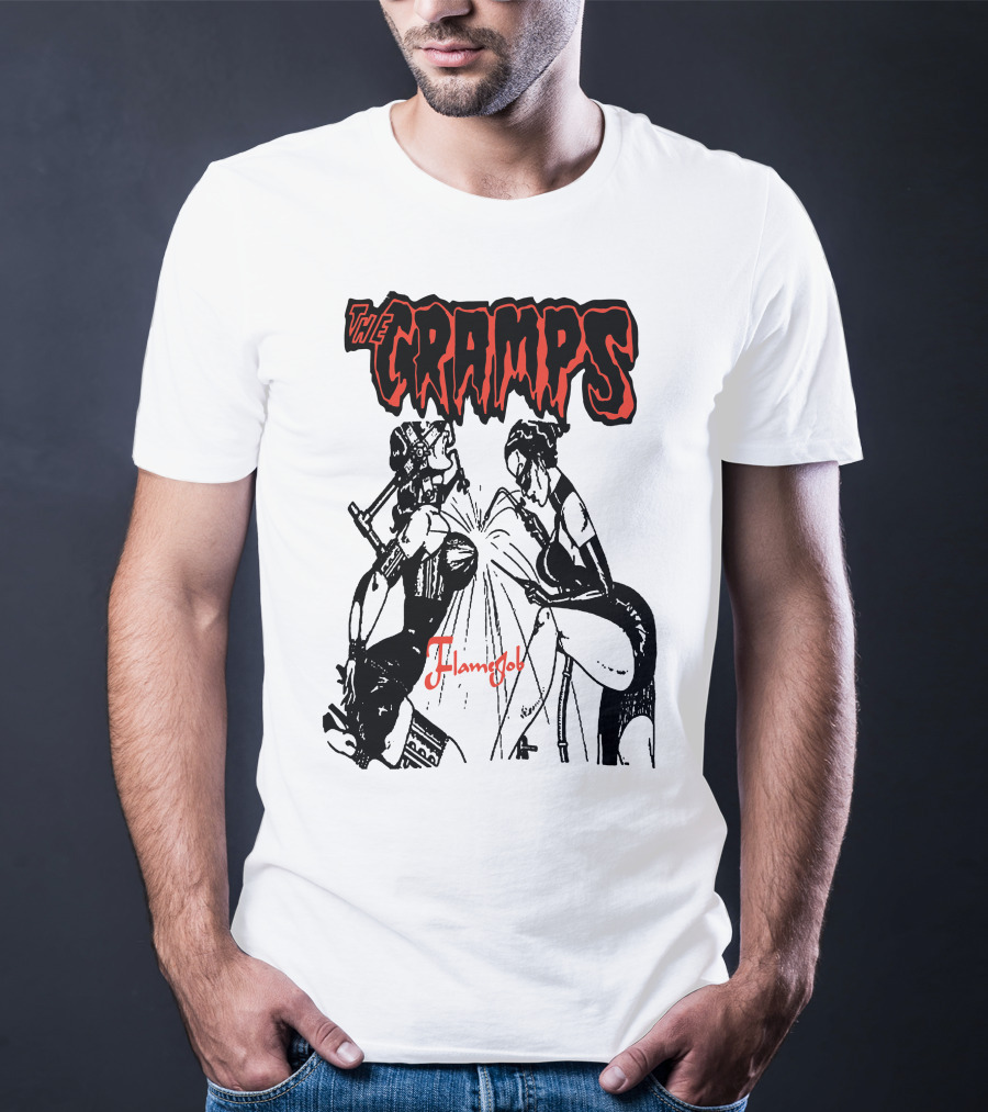 The Cramps Flamejob Artwork Kneeling Figures T-Shirt