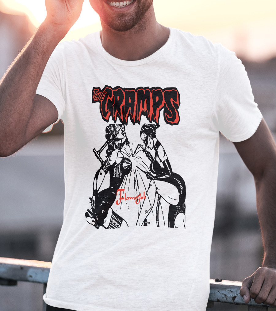 The Cramps Flamejob Artwork Kneeling Figures T-Shirt