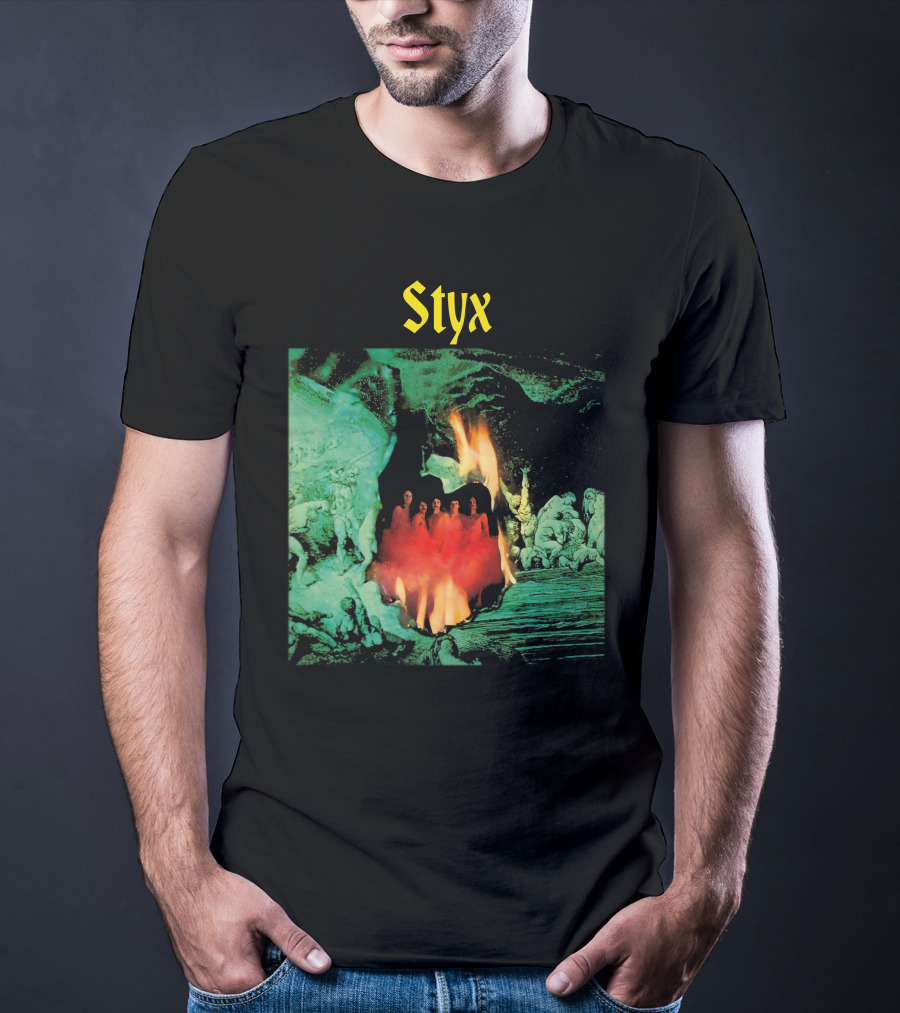Styx Gothic Fantasy Art With Fire And Figures T-Shirt