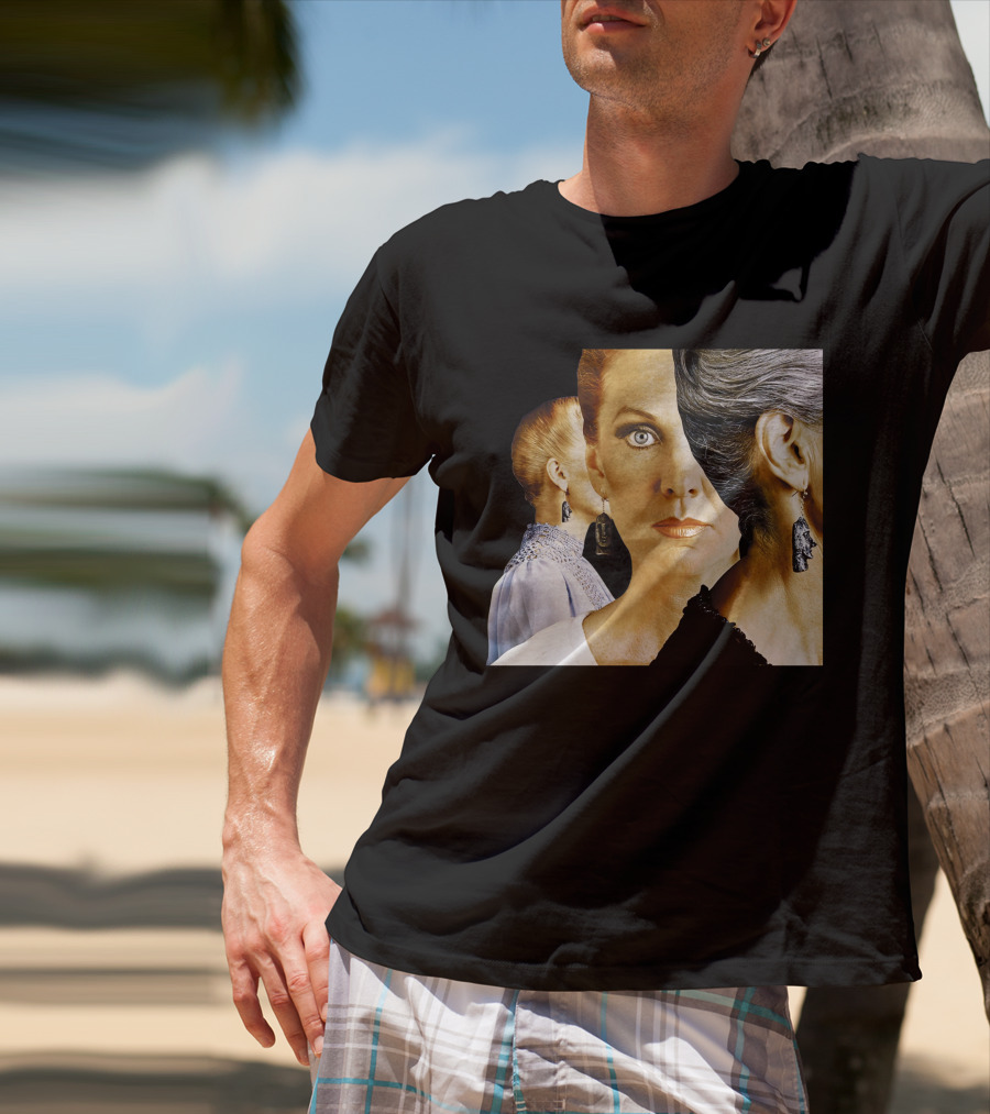 Dramatic Portrait Faces With Bold Earrings And Elegant Hairstyle T-Shirt
