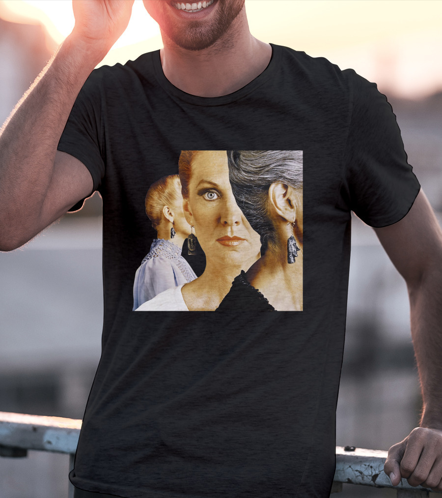 Dramatic Portrait Faces With Bold Earrings And Elegant Hairstyle T-Shirt