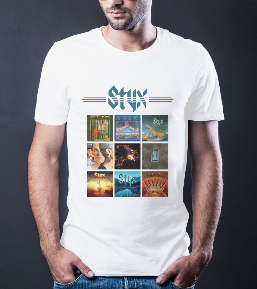 Styx Album Covers Compilation Featuring Iconic Band Art T-Shirt
