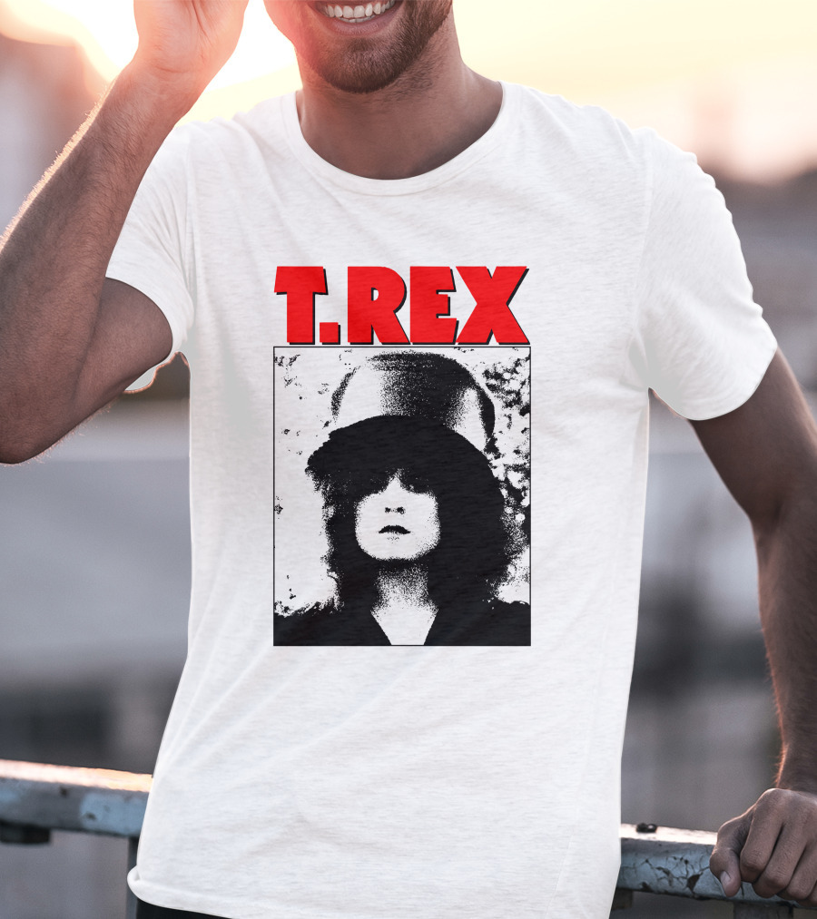 T. Rex Iconic Red Text With Black And White T-Shirt