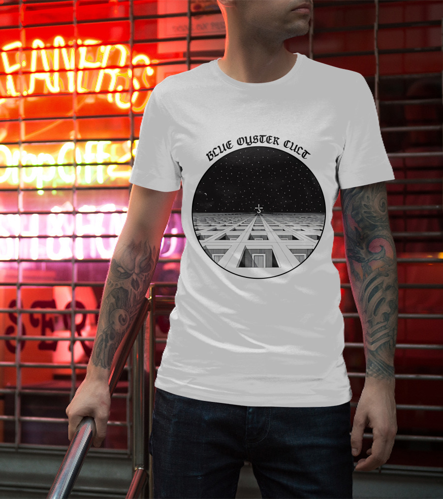 Blue Oyster Cult Celestial Symbol Starry Grid T-Shirt
