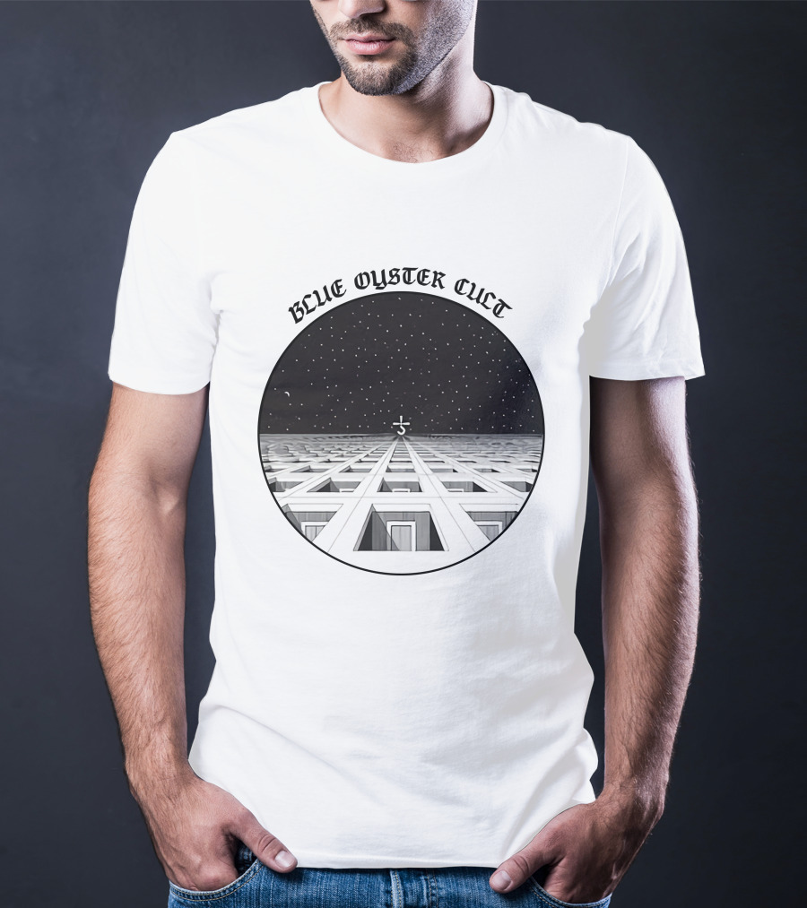 Blue Oyster Cult Celestial Symbol Starry Grid T-Shirt