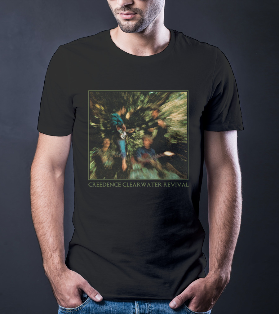 Creedence Clearwater Revival Band Members Blurred Forest Photo T-Shirt
