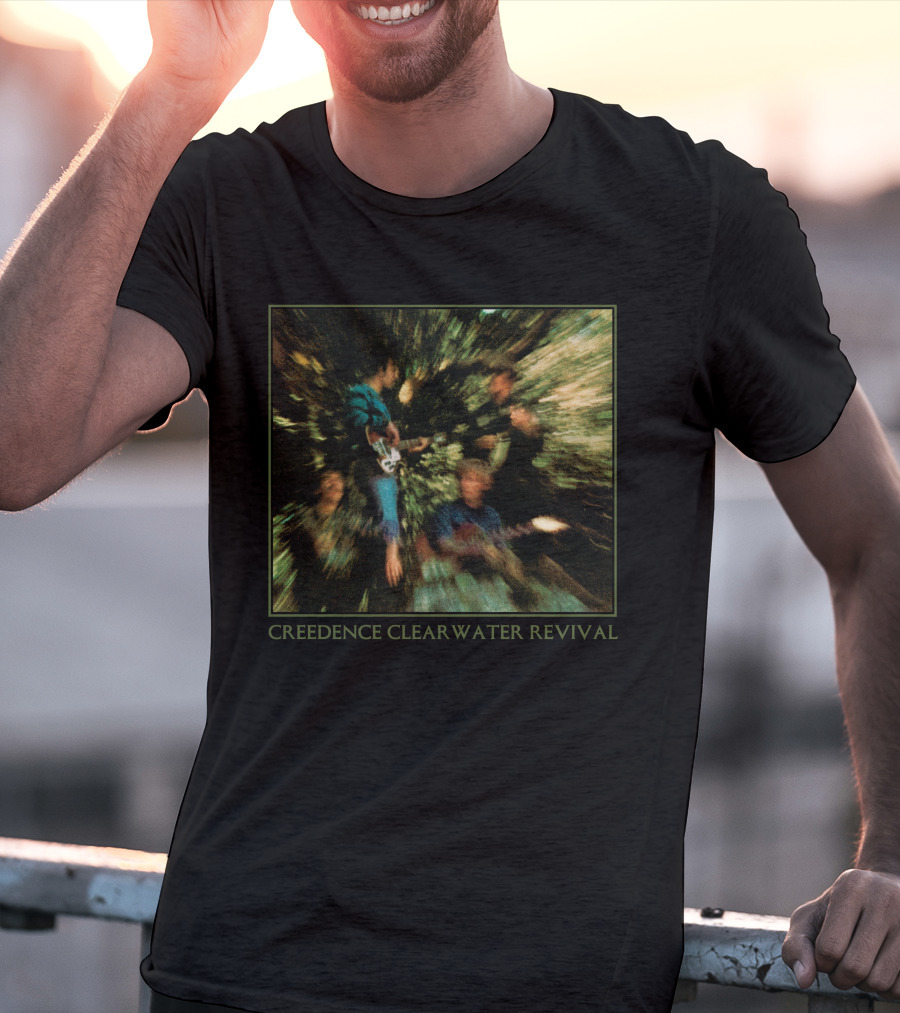 Creedence Clearwater Revival Band Members Blurred Forest Photo T-Shirt