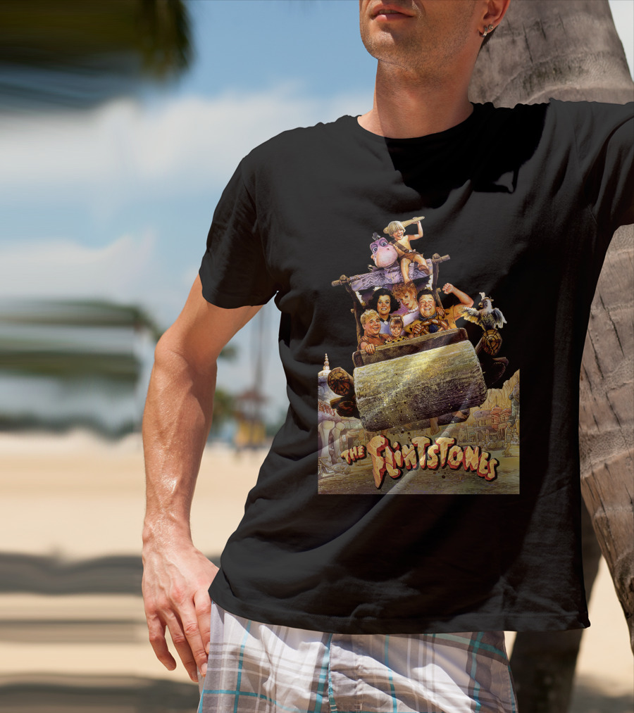 The Flintstones Movie Iconic Car Scene With Fred Wilma And Friends T-Shirt