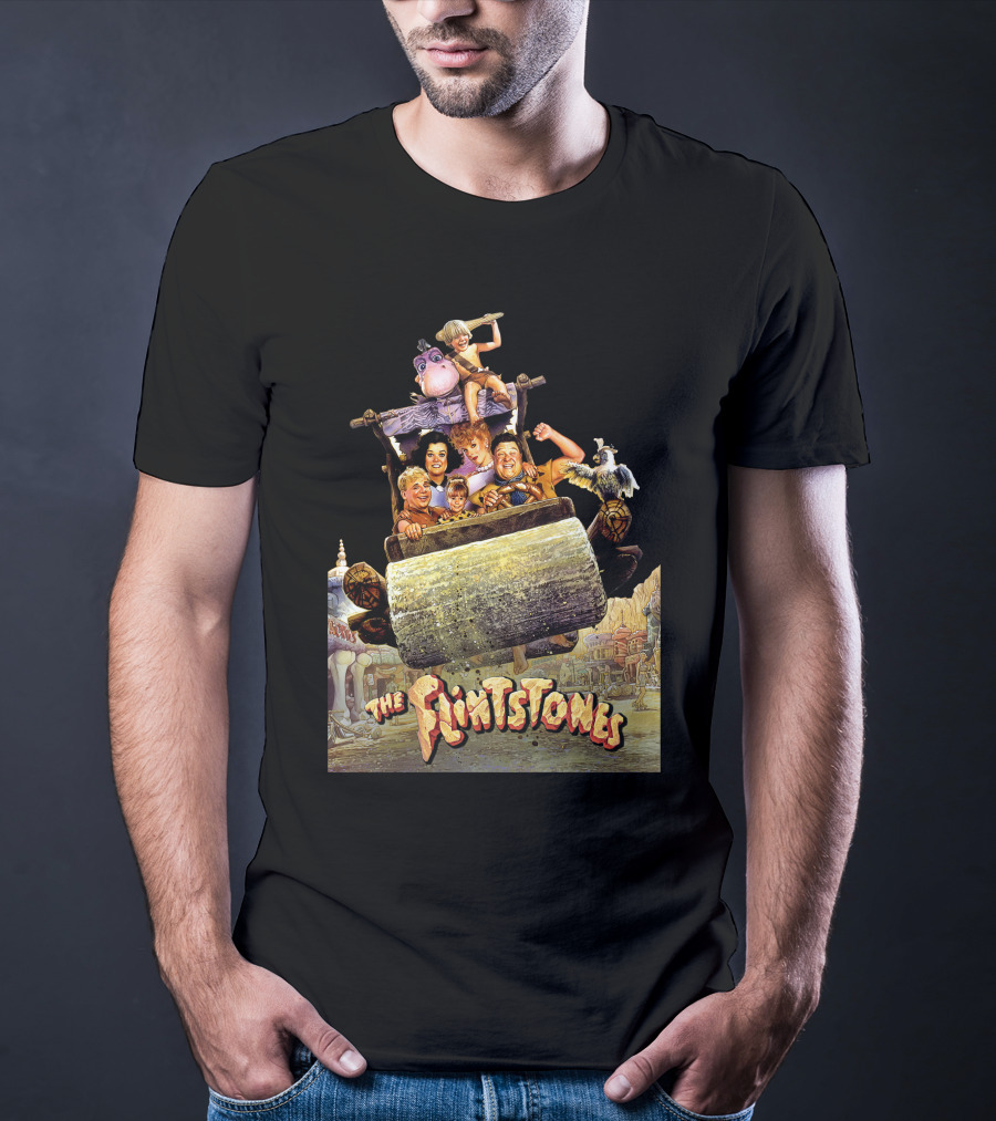 The Flintstones Movie Iconic Car Scene With Fred Wilma And Friends T-Shirt