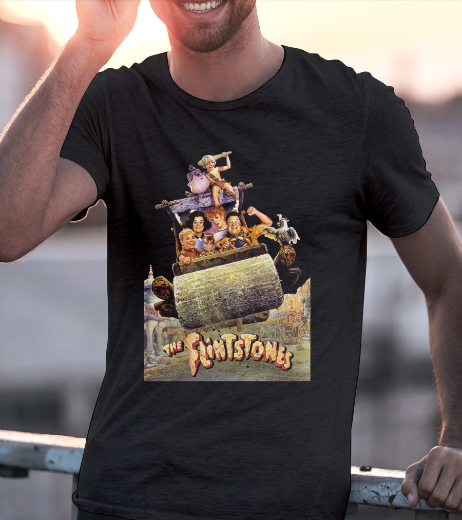 The Flintstones Movie Iconic Car Scene With Fred Wilma And Friends T-Shirt
