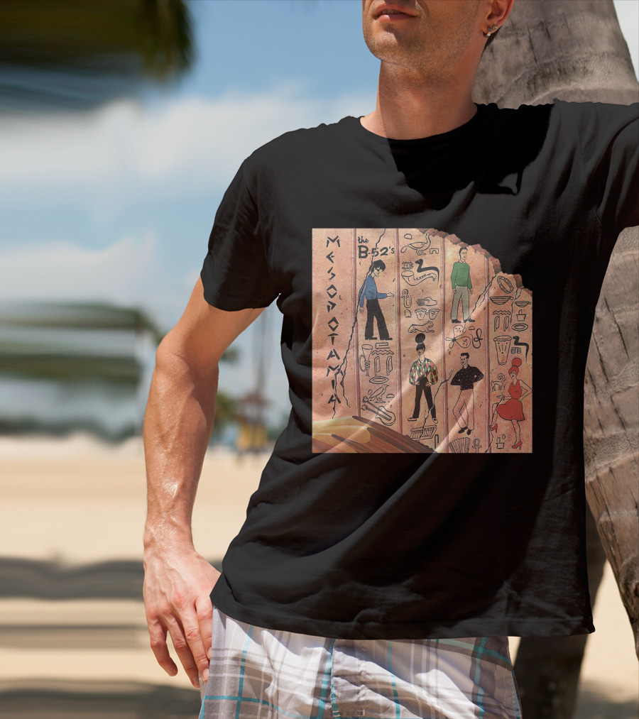The B-52'S Mesopotamia Album Art With Band Members And Hieroglyphics T-Shirt