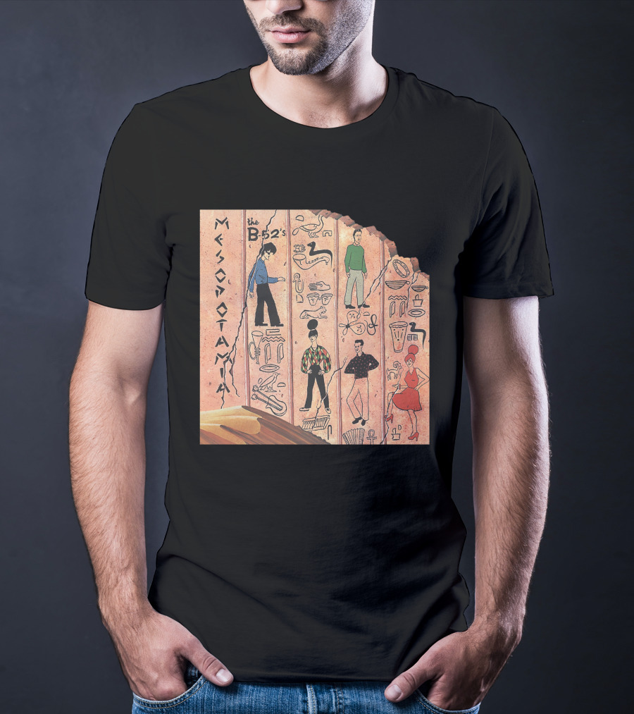 The B-52'S Mesopotamia Album Art With Band Members And Hieroglyphics T-Shirt