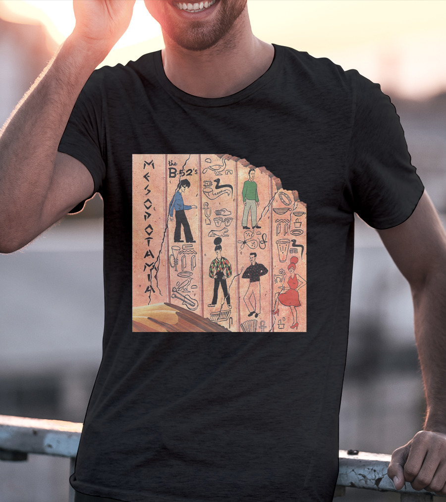 The B-52'S Mesopotamia Album Art With Band Members And Hieroglyphics T-Shirt