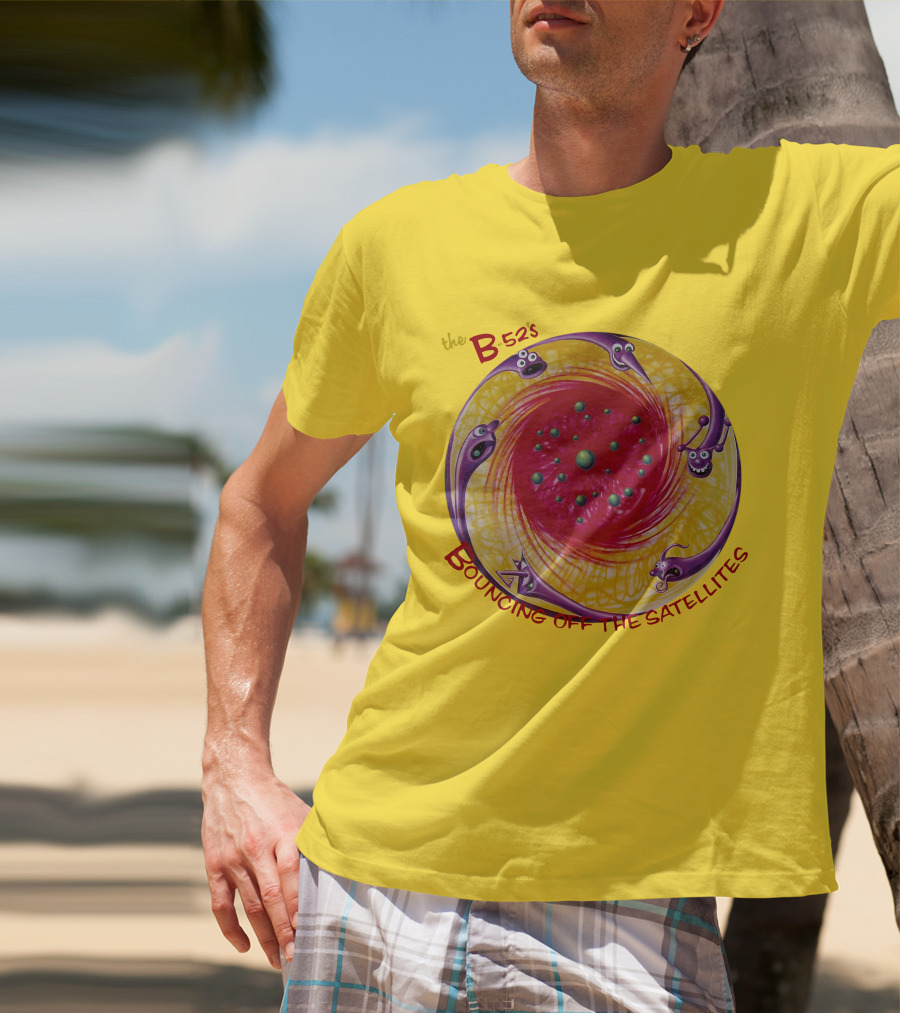 The B52'S Bouncing Off The Satellites Alien Cartoon Orbit T-Shirt