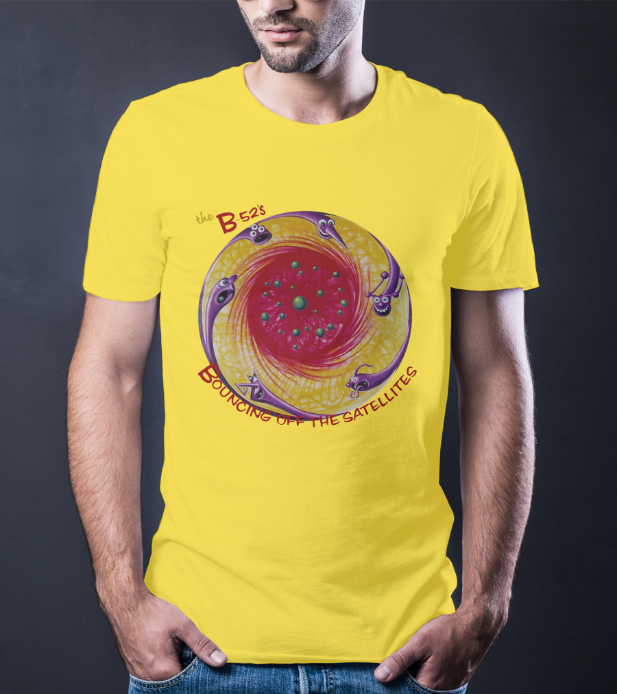 The B52'S Bouncing Off The Satellites Alien Cartoon Orbit T-Shirt