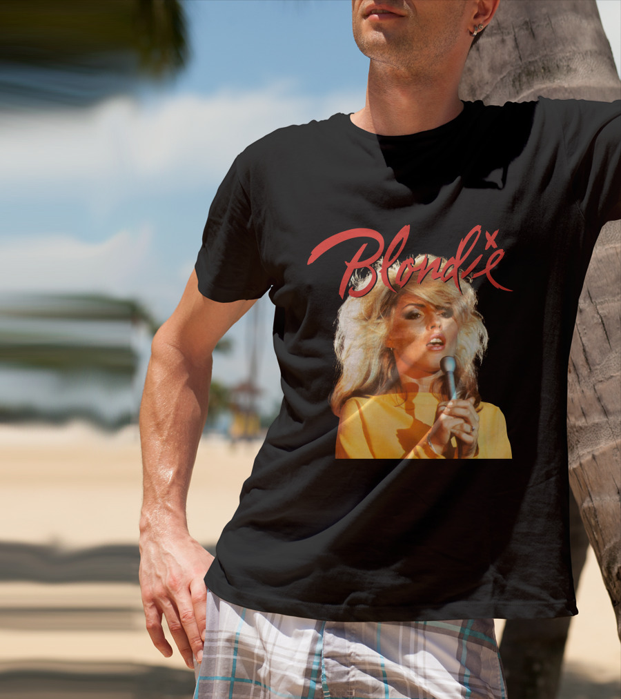 Blondie Debbie Harry Mic Performance 1980S Retro Style T-Shirt