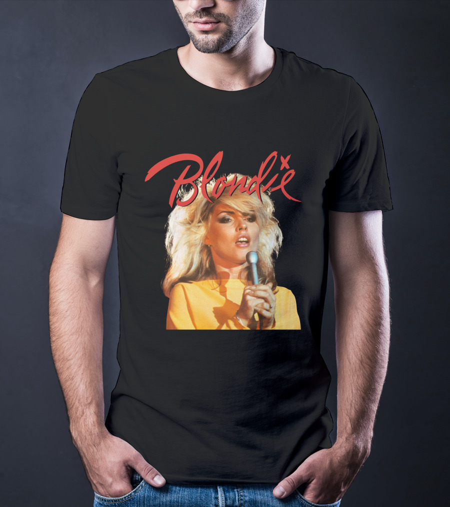 Blondie Debbie Harry Mic Performance 1980S Retro Style T-Shirt