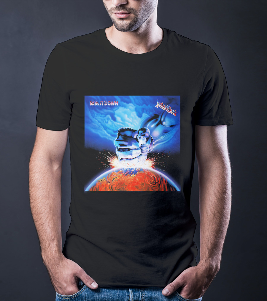 Judas Priest Ram It Down Album Art Fist And Lightning T-Shirt