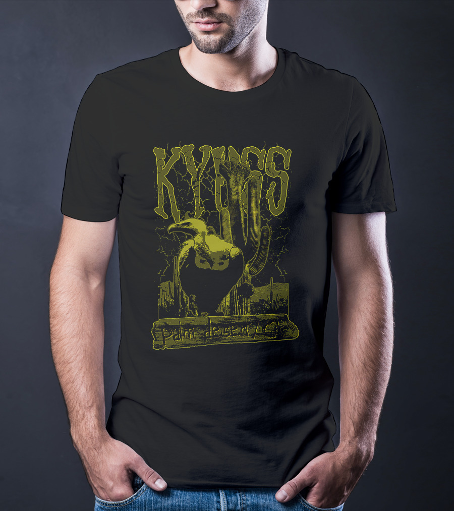 Kyuss Palm Desert Ca Cactus And Vulture Artwork T-Shirt