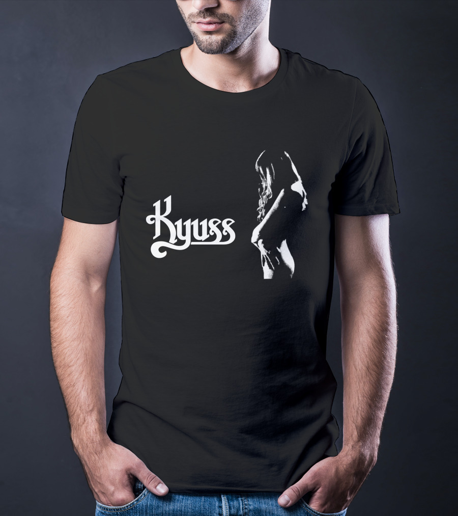 Kyuss Logo With Black And White Figure T-Shirt