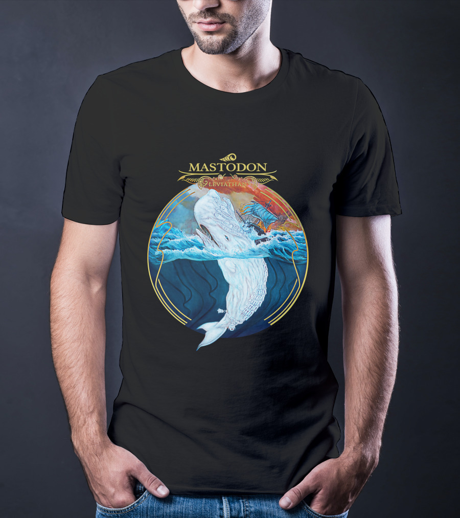 Mastodon Leviathan Moby Dick Whale Sea Battle T-Shirt
