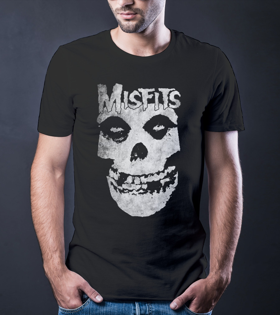 Misfits Skull Logo Black And White Classic T-Shirt