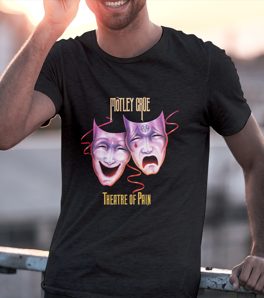 Mötley Crüe Theatre Of Pain Comedy And Tragedy Masks T-Shirt