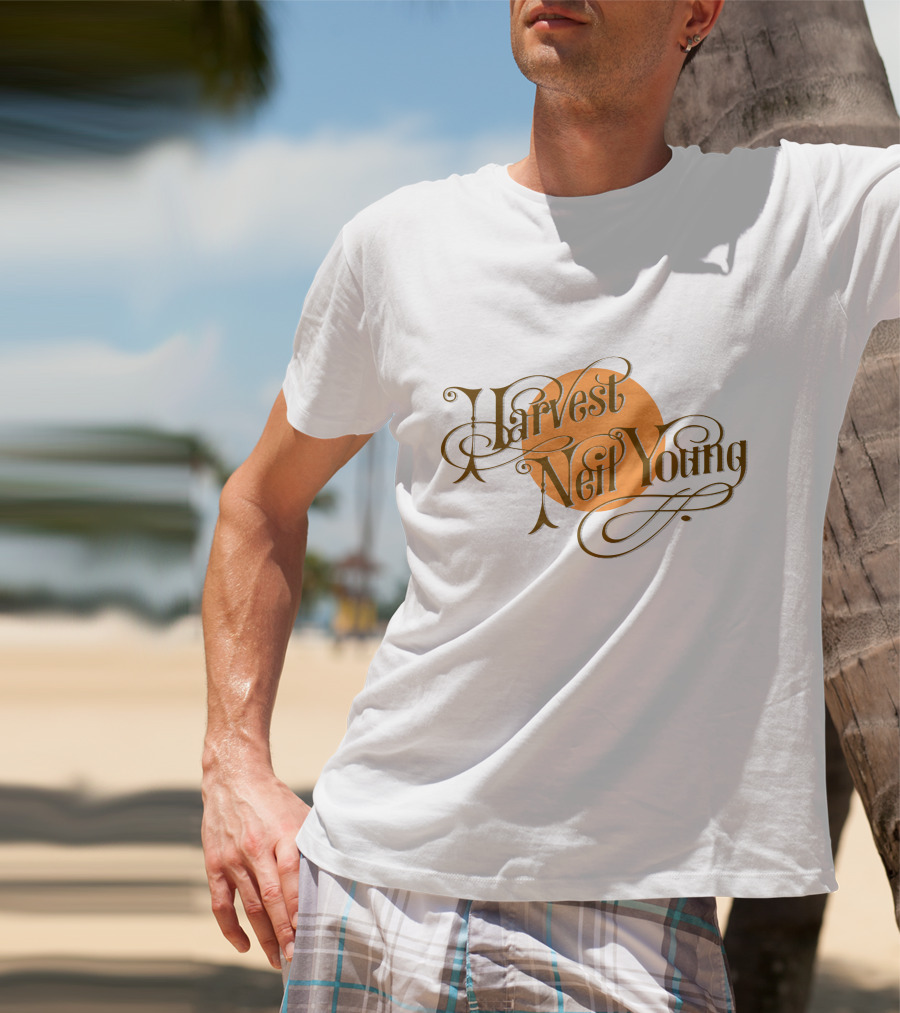 Neil Young Harvest Album Cover Art T-Shirt