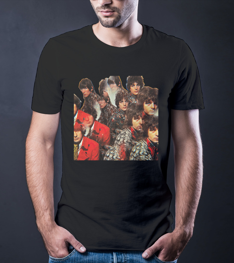 Psychedelic Rock Band Vintage Collage T-Shirt