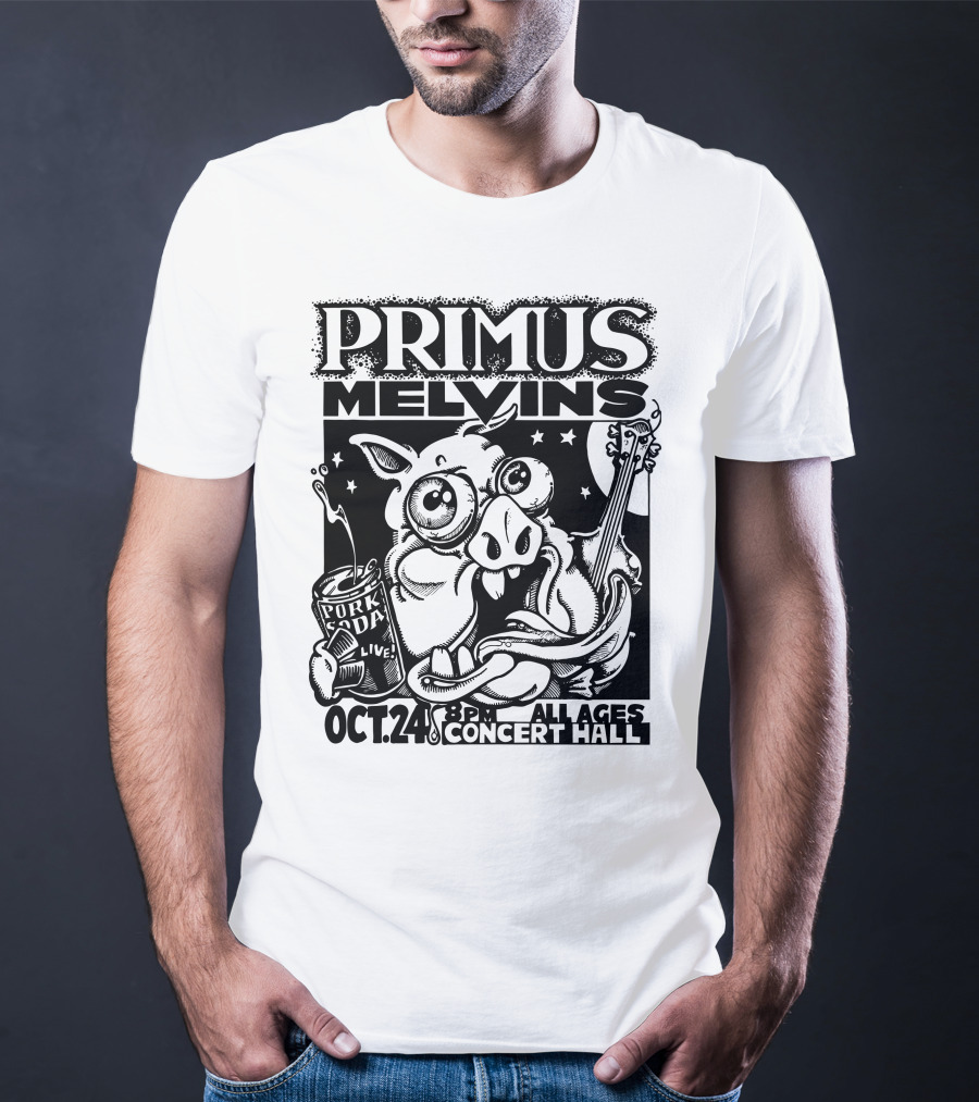 Primus Melvins Pork Soda Live Oct 24 Concert Hall T-Shirt