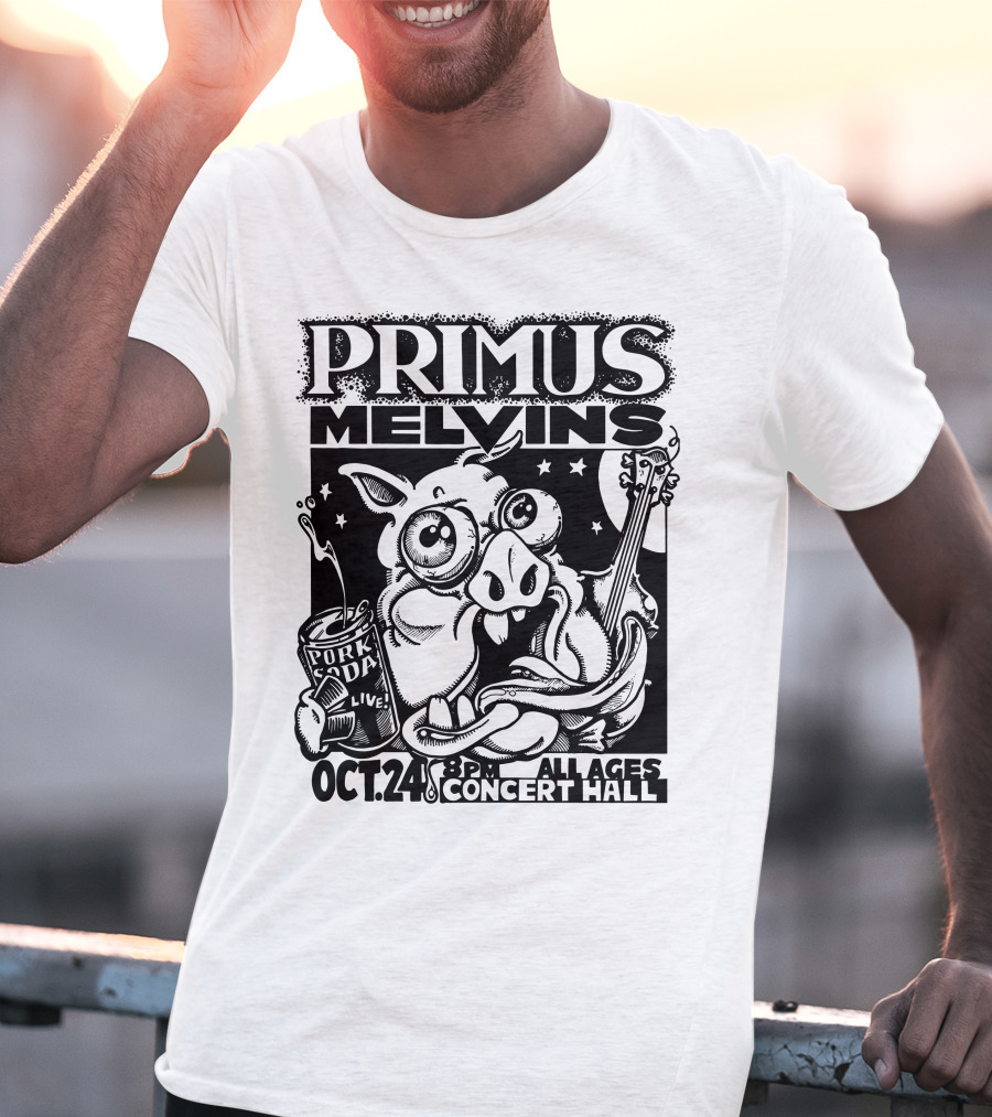 Primus Melvins Pork Soda Live Oct 24 Concert Hall T-Shirt