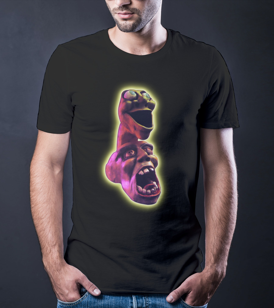 Distorted Screaming Faces Neon Glow T-Shirt