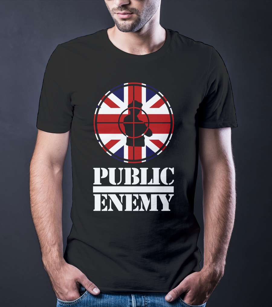 Public Enemy Target Silhouette Uk Flag T-Shirt