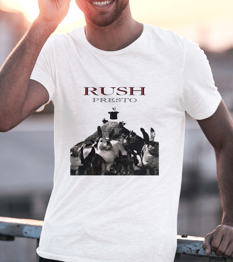 Rush Presto Album Cover Rabbits And Top Hat T-Shirt