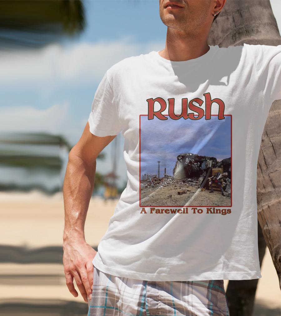 Rush A Farewell To Kings Album Cover Ruins Blue Sky T-Shirt