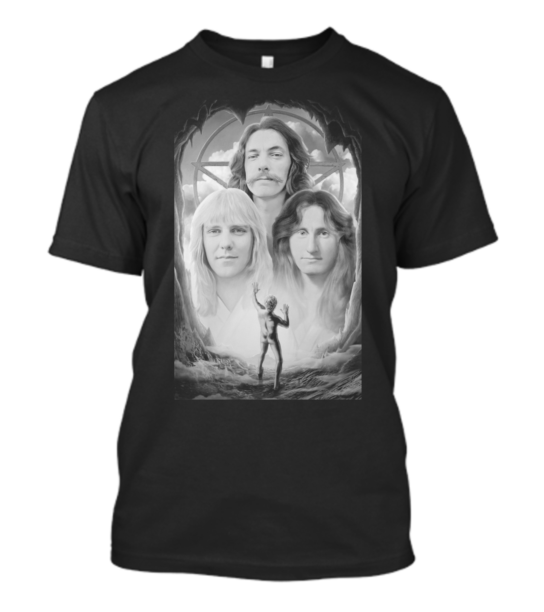 Rsh Band Portrait With Starman And Pentagram T-Shirt