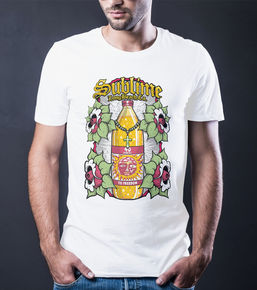 Sublime Long Beach Ca 40 Ounces To Freedom Sun Flowers T-Shirt