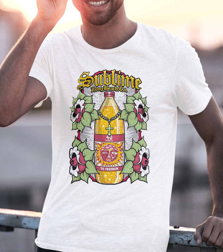 Sublime Long Beach Ca 40 Ounces To Freedom Sun Flowers T-Shirt