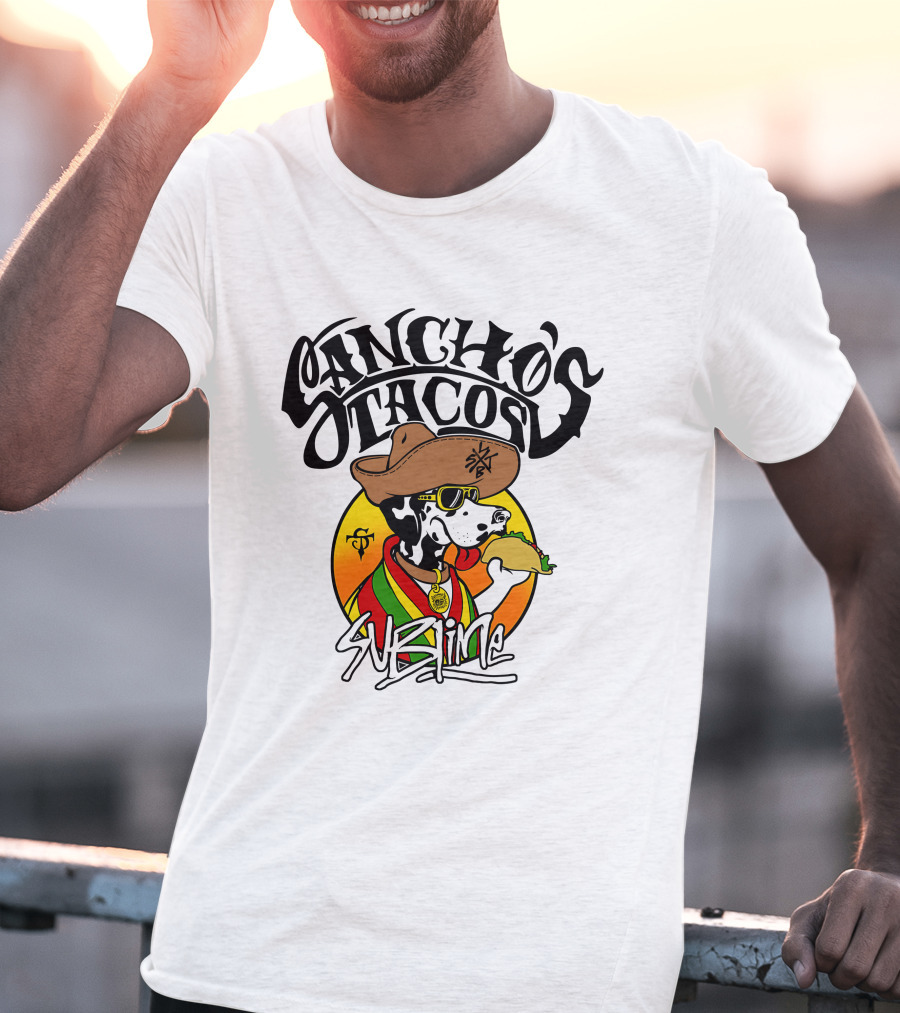 Sancho's Tacos Sublime Cow Eating Taco T-Shirt