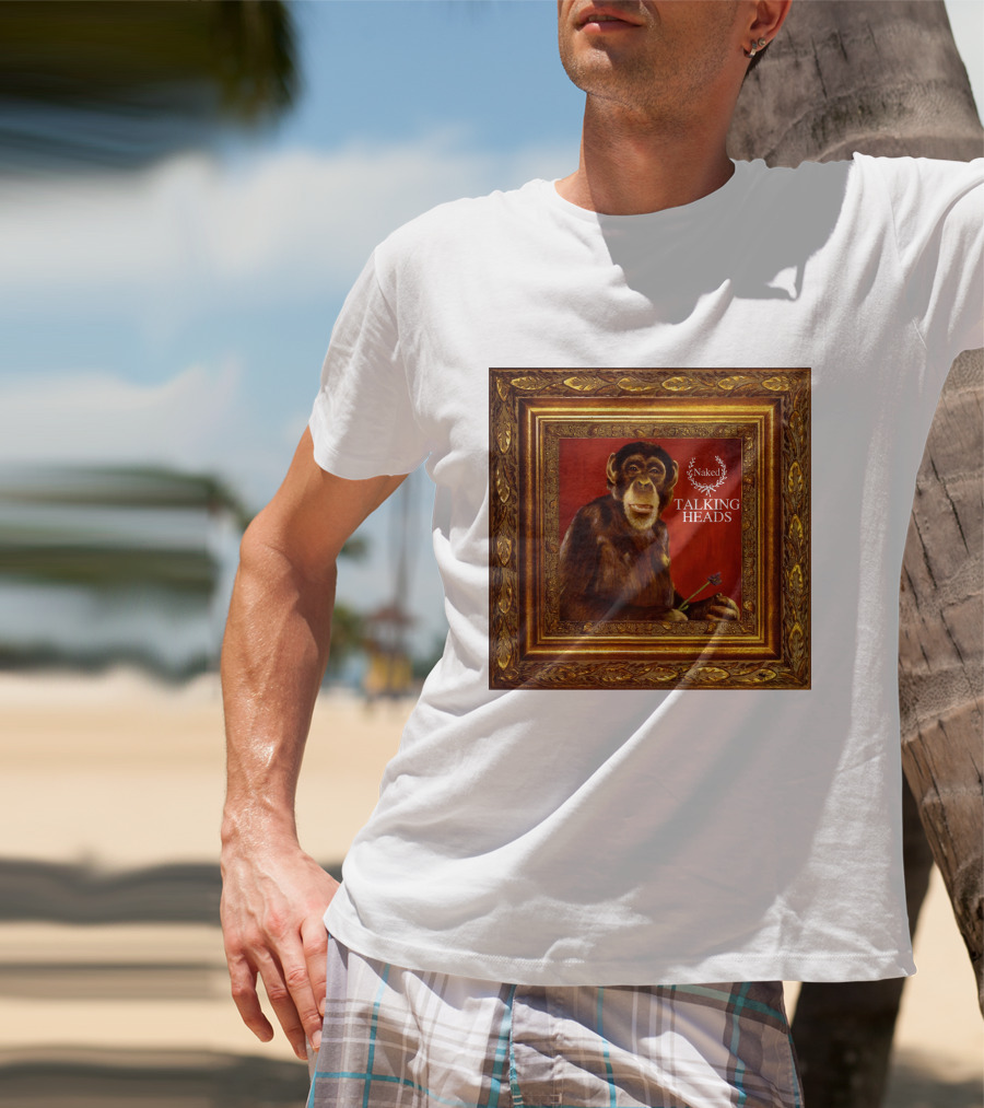 Naked Talking Heads  Chimpanzee Portrait With Crown Wreath Elements T-Shirt